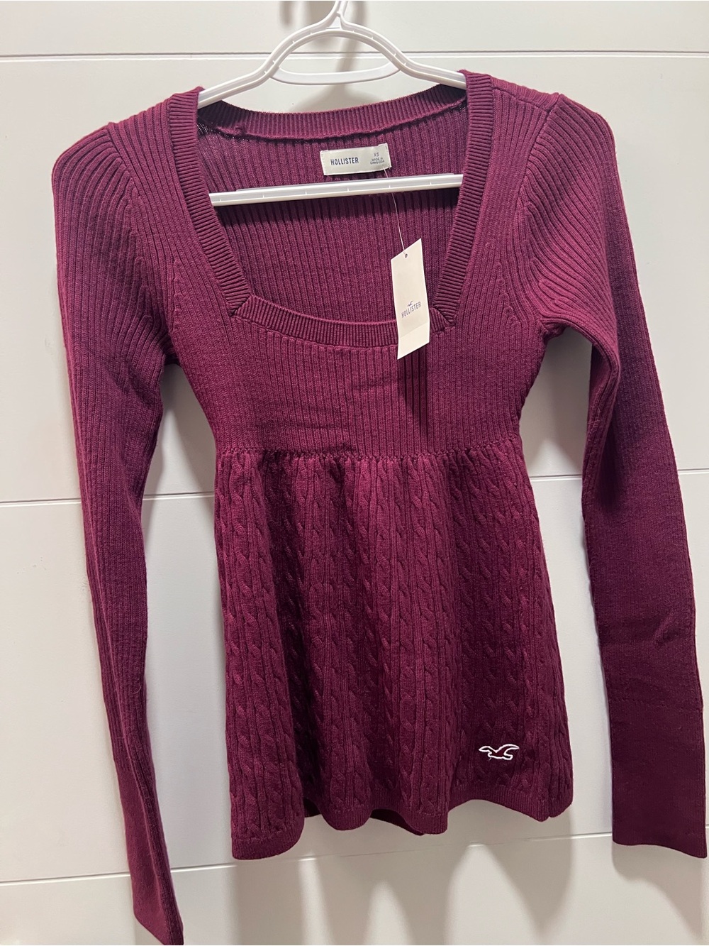 Hollister mulberry babydoll top extra small brand new with tag